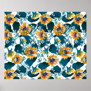 Floral seamless pattern, background In art nouveau Poster