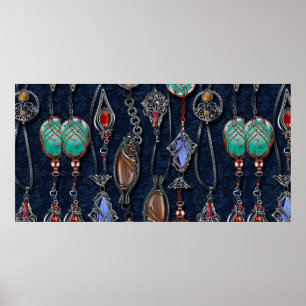 Floral seamless pattern, background In art nouveau Poster