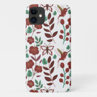 Floral seamless pattern birds and butterflies