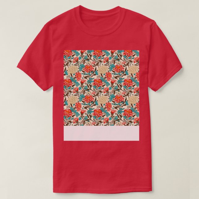 Floral Seamless Pattern Boho Flower Pretty Rose Wi T-Shirt (Design Front)