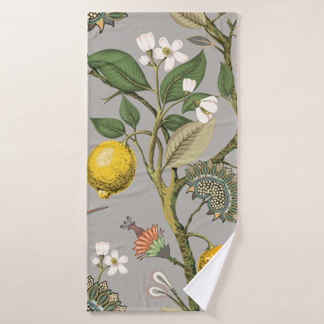 Floral seamless pattern. Botanical wallpaper. Plan Bath Towel (Bath Towel)