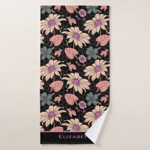 Floral seamless pattern colourful personalised nam bath towel