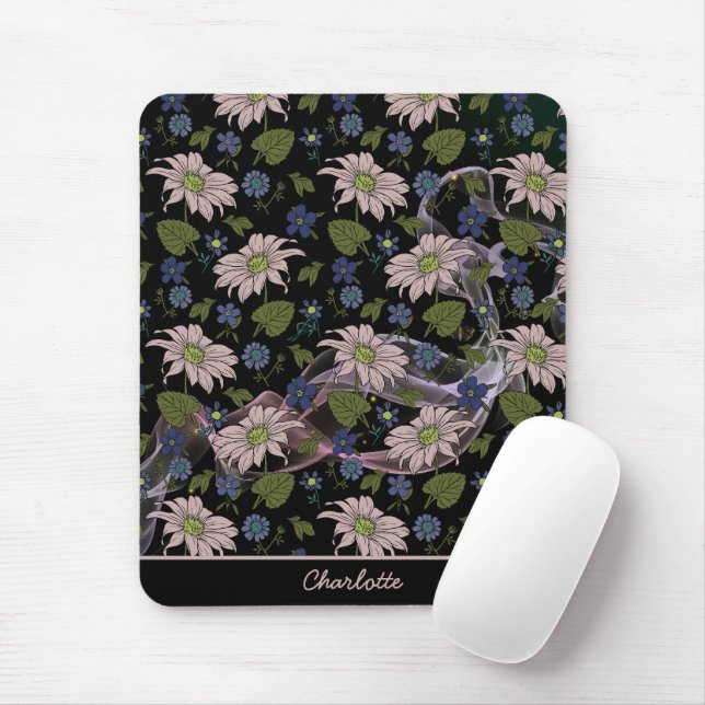 Floral seamless pattern colourful personalised nam mouse mat (With Mouse)