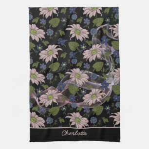 Floral seamless pattern colourful personalised nam tea towel