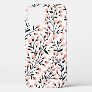 Floral seamless pattern design. Branch with small iPhone 12 Case