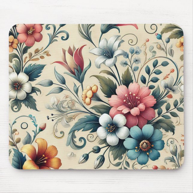 floral Seamless pattern design created through  Mouse Mat (Front)
