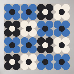 Floral seamless pattern design. Scandinavian style Poster