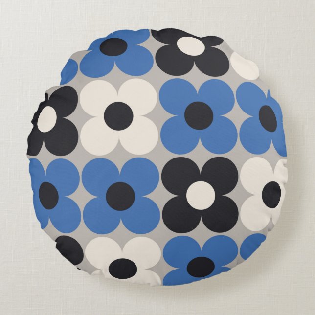 Floral seamless pattern design. Scandinavian style Round Cushion (Front)