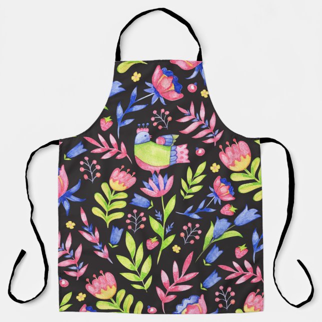 Floral seamless pattern design. Spring flowers and Apron (Front)