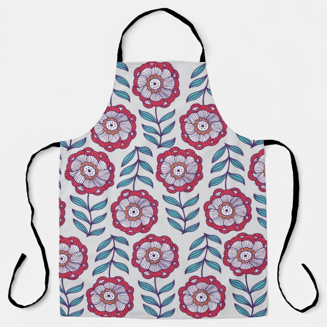 Floral seamless pattern, endless texture with flow apron (Front)