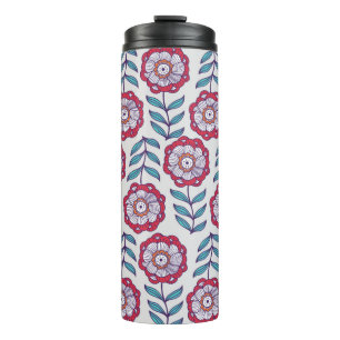 Floral seamless pattern, endless texture with flow thermal tumbler