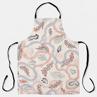 Floral seamless pattern. Flower artistic drawn bac Apron