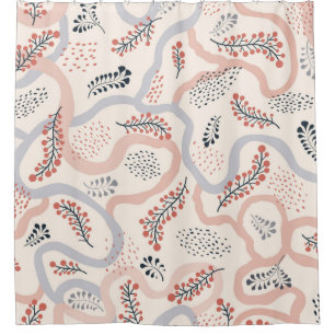Floral seamless pattern. Flower artistic drawn bac Shower Curtain
