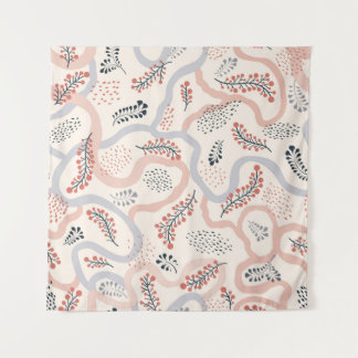 Floral seamless pattern. Flower artistic drawn bac Tapestry