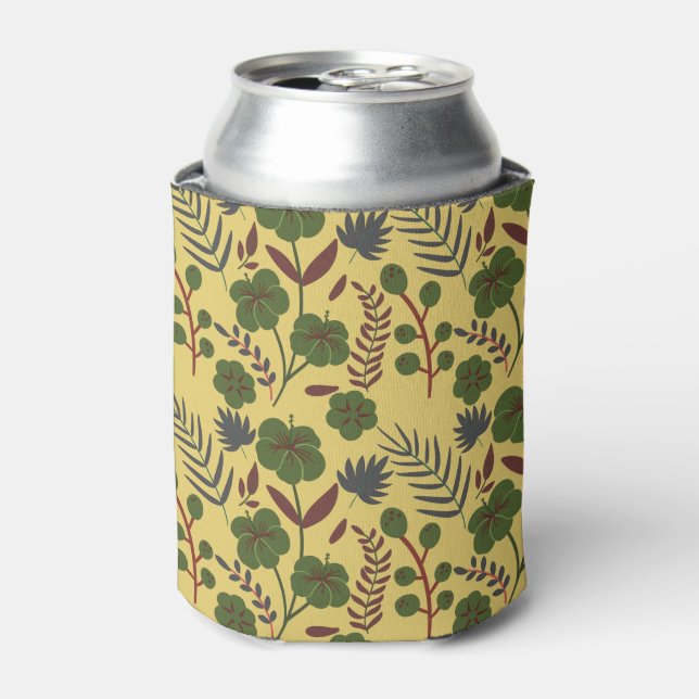 Floral seamless pattern flowers and butterflies can cooler (Can Front)