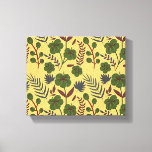 Floral seamless pattern flowers and butterflies canvas print