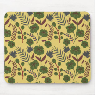 Floral seamless pattern flowers and butterflies mouse mat