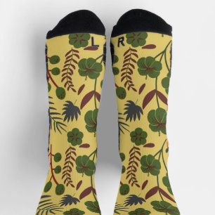 Floral seamless pattern flowers and butterflies wr socks