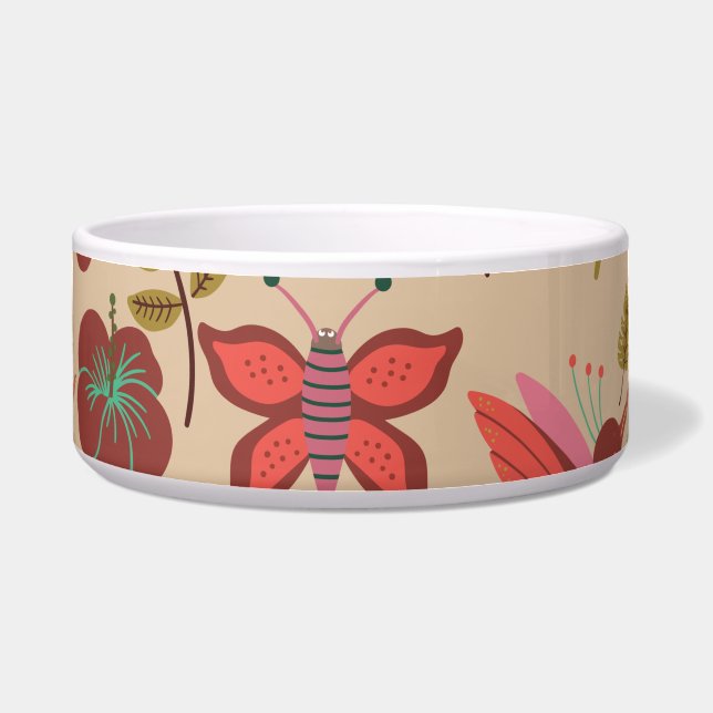 Floral seamless pattern flowers, birds, butterfly (Front)