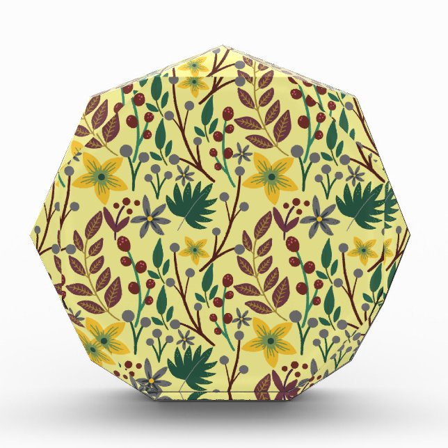 Floral seamless pattern flowers, leaves, branches photo block (Front)