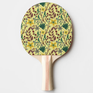 Floral seamless pattern flowers, leaves, branches ping pong paddle