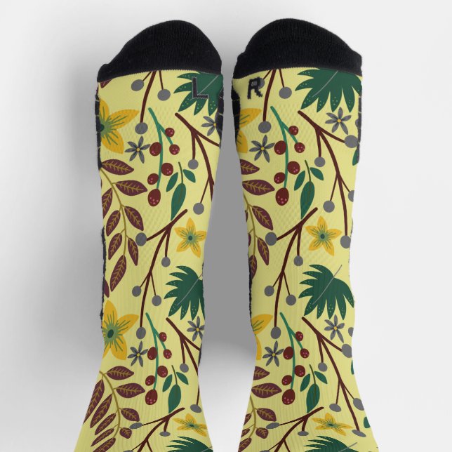 Floral seamless pattern flowers, leaves, branches  socks (Top)