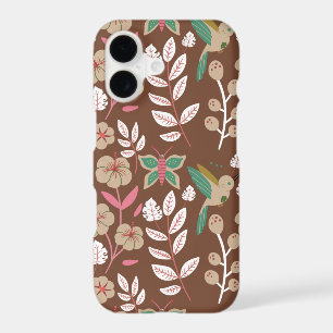 Floral seamless pattern flowers, leaves, butterfly
