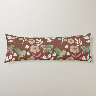 Floral seamless pattern flowers, leaves, butterfly body cushion
