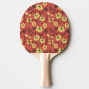 Floral seamless pattern flowers yellow and red ping pong paddle