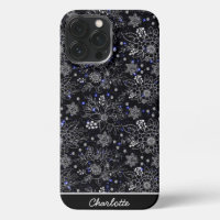 Floral seamless pattern galaxy personalised name