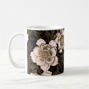 Floral seamless pattern. Garden flowers peonies an Coffee Mug
