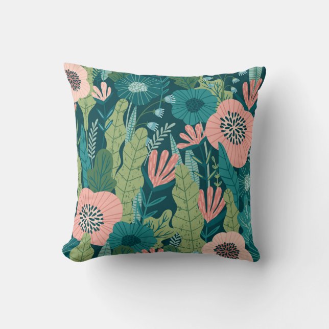 Floral seamless pattern, interior decor cushion (Front)