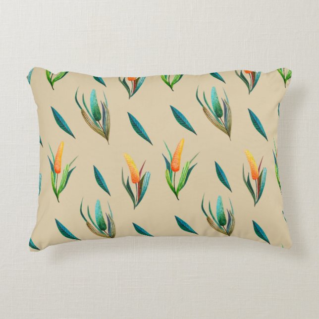 Floral seamless pattern made of stylised flowers a decorative cushion (Front)