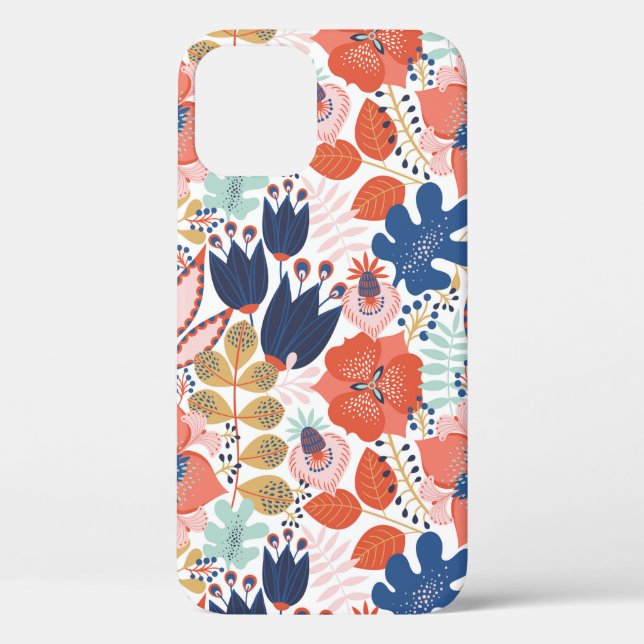 Floral seamless pattern on white. Abstract backgro Case-Mate iPhone Case (Back)