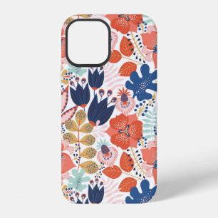 Floral seamless pattern on white. Abstract backgro iPhone 12 Case