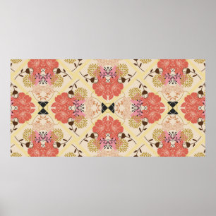 Floral seamless pattern poster