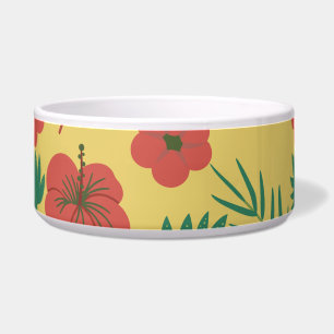 Floral seamless pattern red yellow green flowers