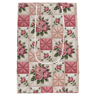  Floral Seamless Pattern, Roes Seamless Pattern Medium Gift Bag