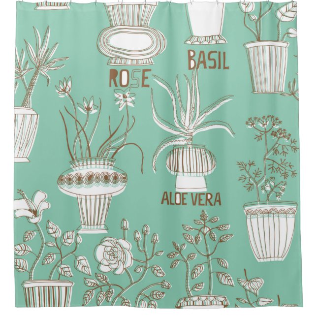 Floral seamless pattern shower curtain (Front)