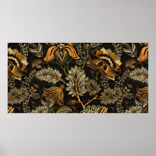 Floral seamless pattern, texture effect. Indian or Poster