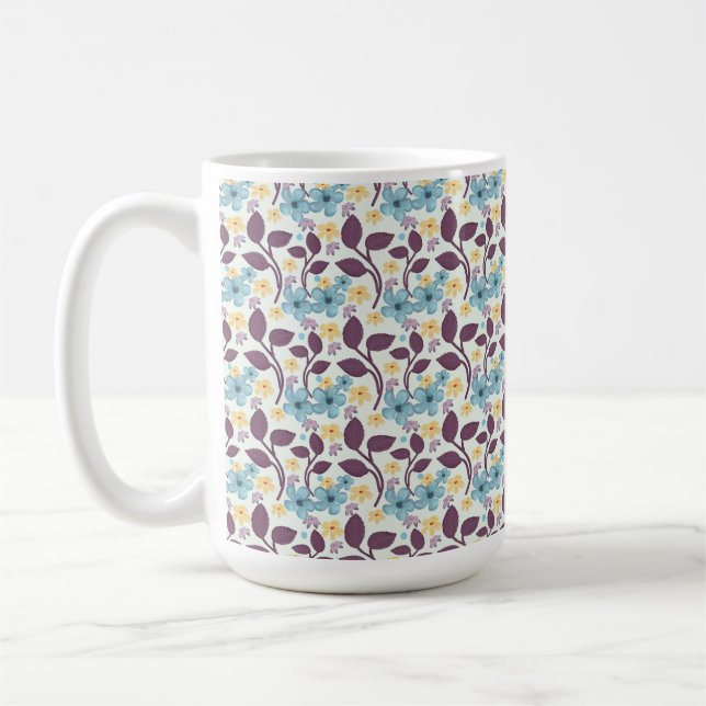  Floral Seamless Pattern | Vintage Style  Coffee Mug (Left)