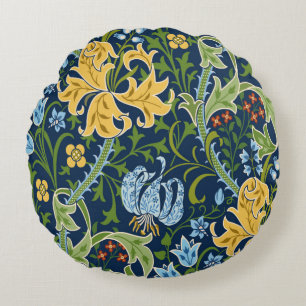 Floral seamless pattern with big flowers, lily and round cushion