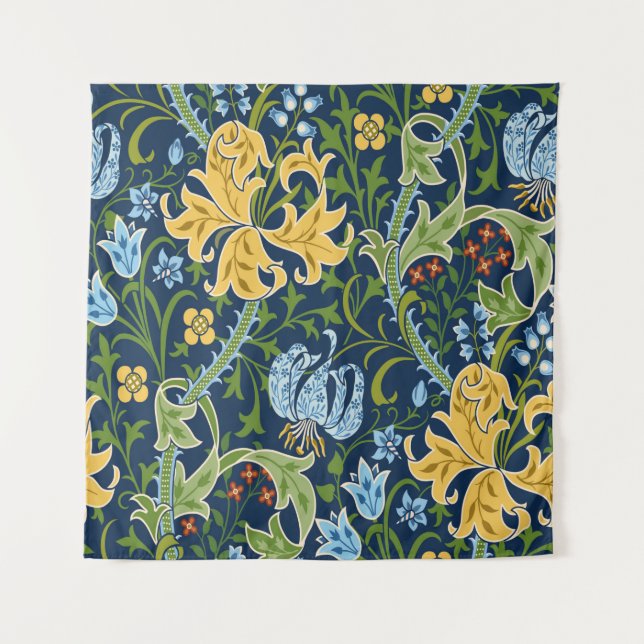 Floral seamless pattern with big flowers, lily and tapestry (Front)