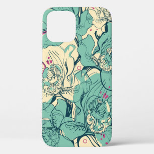 floral seamless pattern with blue orchidsfashion, iPhone 12 case