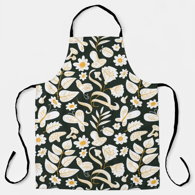 Floral seamless pattern with butterflies and bugs. apron (Front)