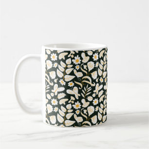 Floral seamless pattern with butterflies and bugs. coffee mug
