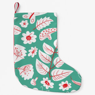 Floral seamless pattern with butterflies and bugs. small christmas stocking
