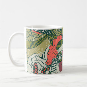 Floral seamless pattern with cute plants. backgrou coffee mug
