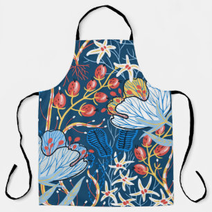floral seamless pattern with exotic flowers and p apron