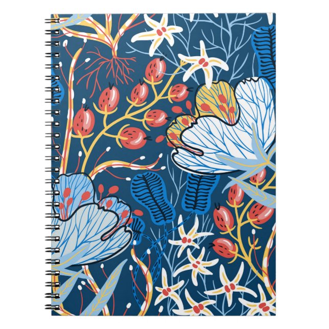  floral seamless pattern with exotic flowers and p notebook (Front)